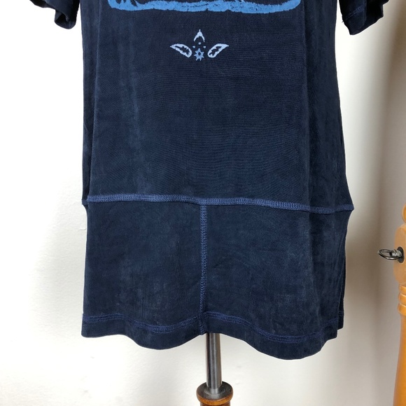 Knit Tee Abstract Graphic Navy Blue Size 8 Medium - Picture 4 of 10